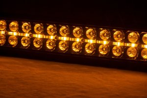 LED Light Bar - Rough Country - Dual Row | Amber DRL - Black